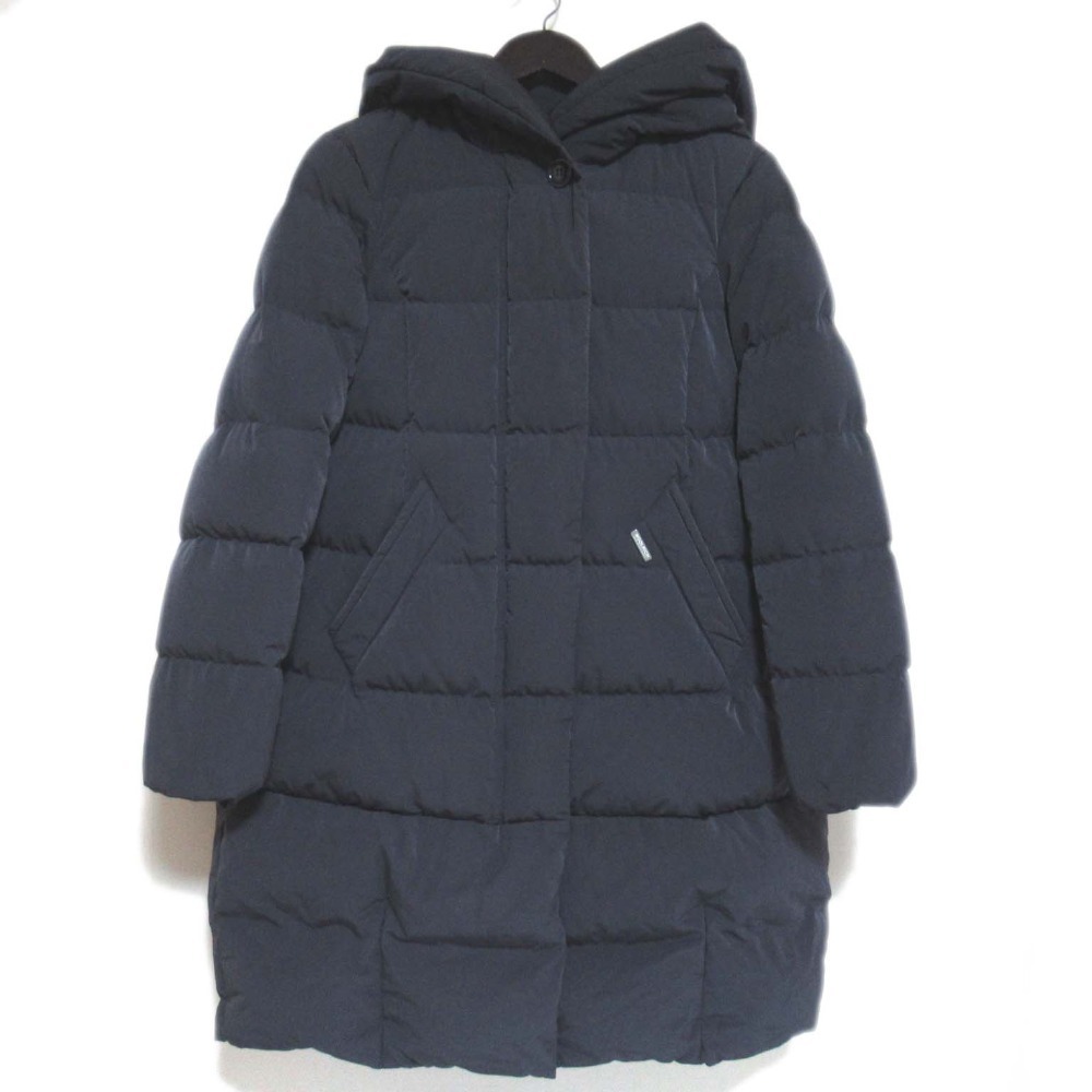 美品 WOOLRICH ウールリッチ PUFFY COCOON COAT フーディー ダウンコート コクーンコート WWCPS2660D XSサイズ ネイビー拍卖