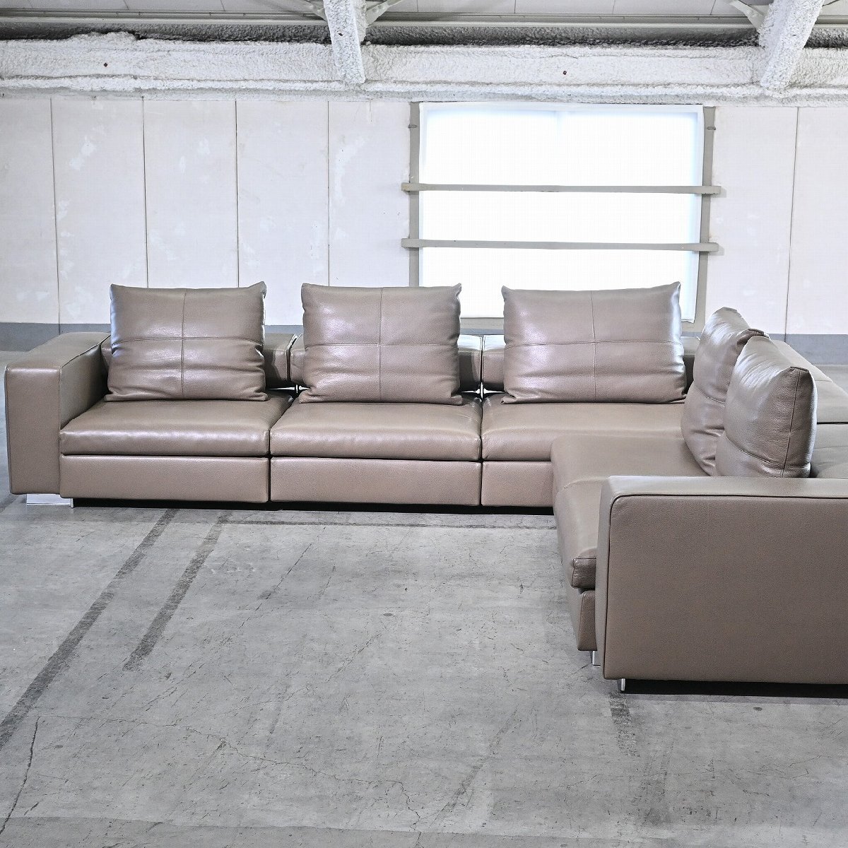 超美品 arflex イタリア製 Molteni&C 634万「Turner/ターナー」コーナーソファ カウチ ハンス・ウェッツスタイン アルフレックス 本革拍卖