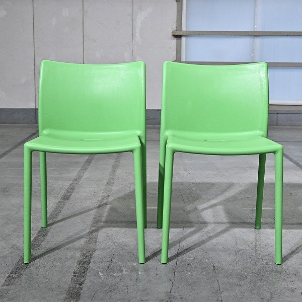 Magis 7万「AIR-CHAIR/エアチェア」グリーン 2脚セット ジャスパーモリソン スタッキング リビング ダイニング JASPER MORRISON マジス拍卖