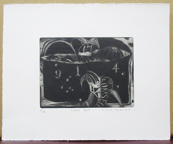 落田洋子『IVORY RAIN』銅版画 ed.21/30. 鉛筆サイン シートのみ 拍卖