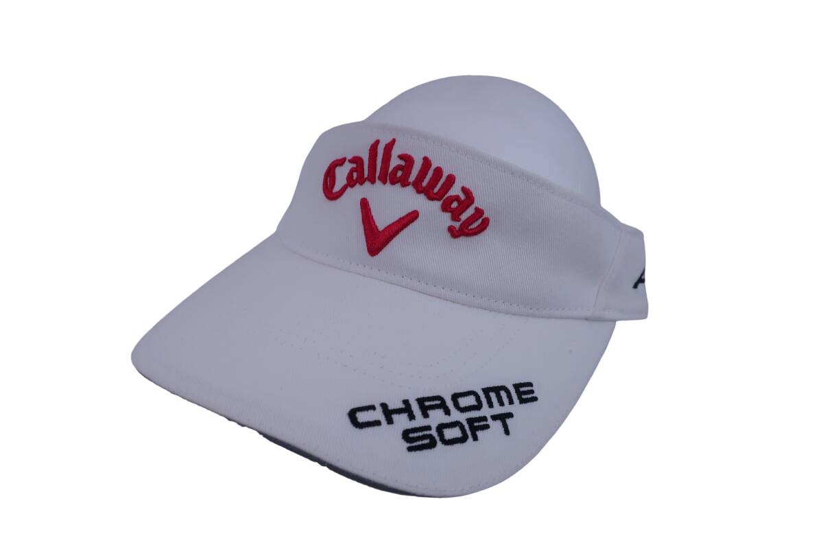 【30%オフ】【美品】Callaway(キャロウェイ) サンバイザー 白赤 メンズ フリーサイズ ゴルフ用品 2410-1073 中古拍卖