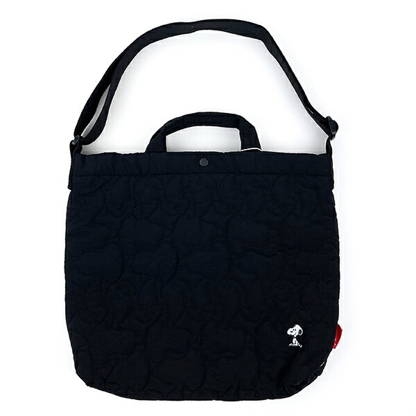 スヌーピー ROOTOTE キルティングトートバッグ(ブラック) ショルダーバッグ SNOOPY拍卖