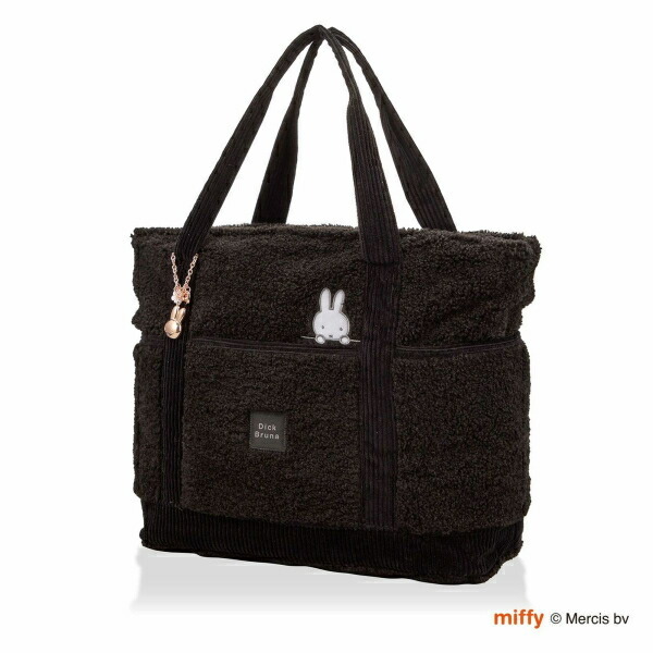 ミッフィー miffy ボアトートバッグ Lサイズ ブラック拍卖