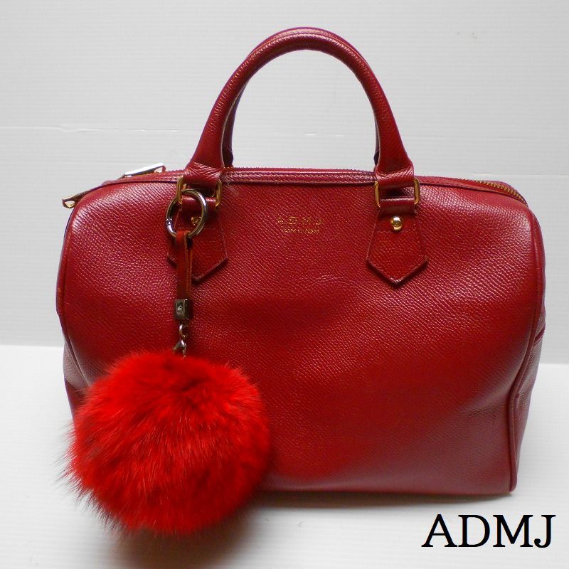 908258 ADMJ アクセソワ ドゥ マドモワゼル 赤 ミニボストン拍卖