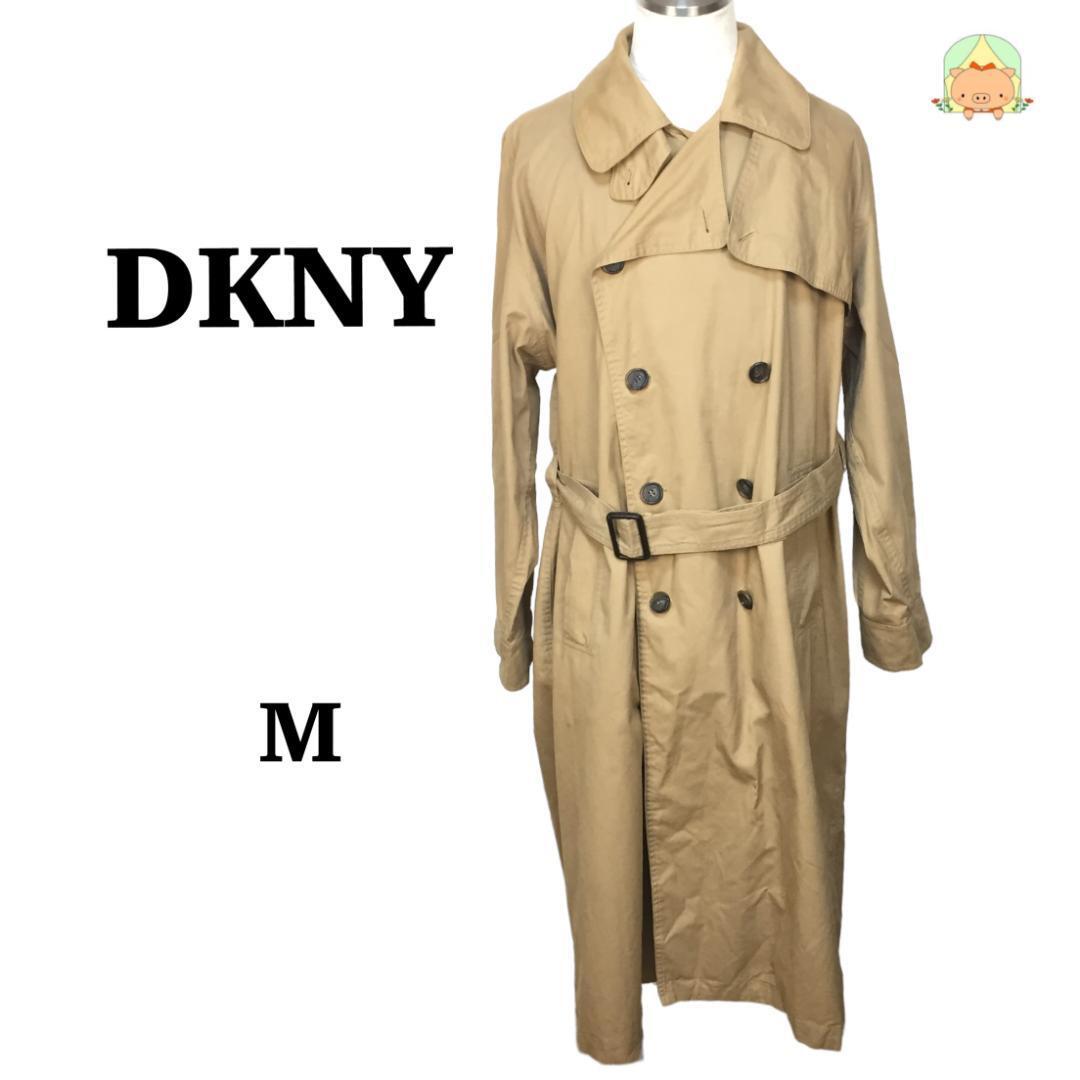 J0014 ④DKNY 【M】 スプリングコート 腰ベルト ダブルブレスト ストームフラップ 【M】拍卖