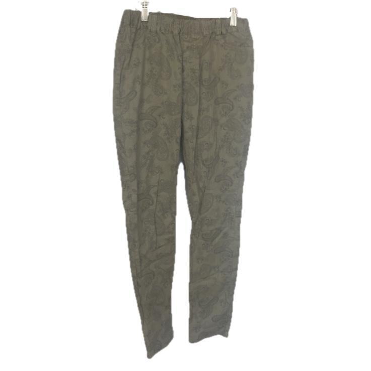 m0086  ニコアンド ボトムス シンプル カジュアルパンツ ペイズリー ベージュ拍卖