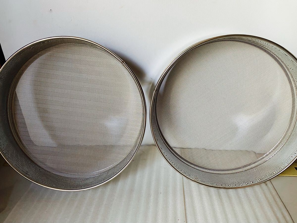 調理器具 大型ザル 2種類網目 直径37cm【保管品】拍卖