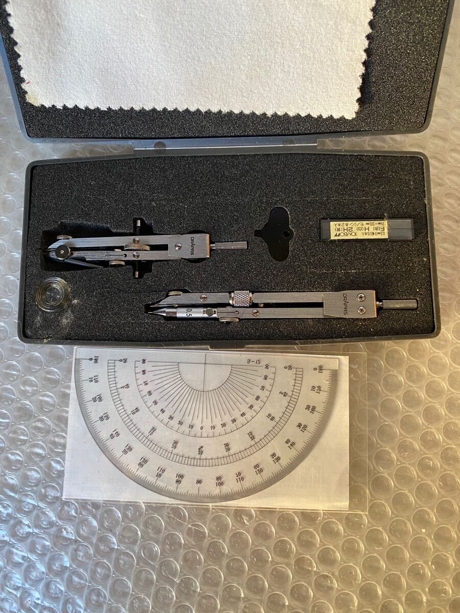 三幸製 DRAPRS精密分度器 制図セット 専用ケース付拍卖