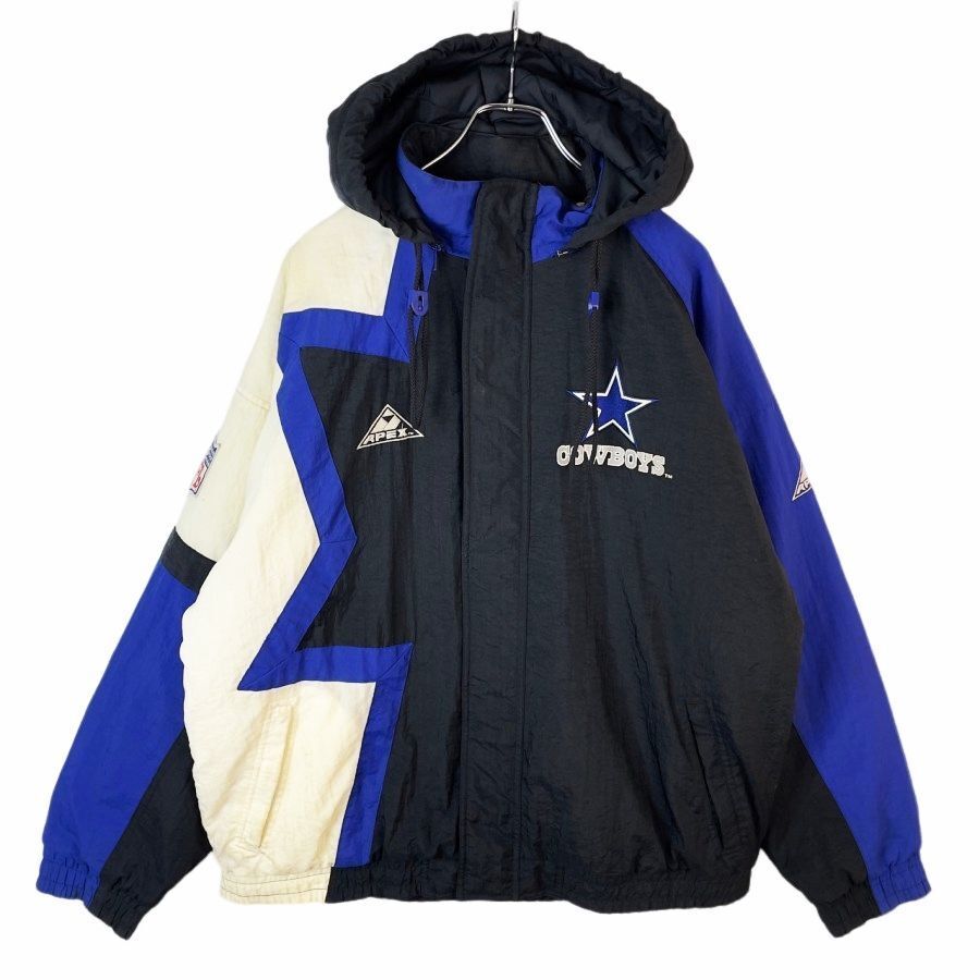 NFLダラス・カウボーイズApex Oneナイロンジャケットフーディ裏地中綿入りキルティング Cowboysアメフトアメリカンフットボール刺繍40810拍卖