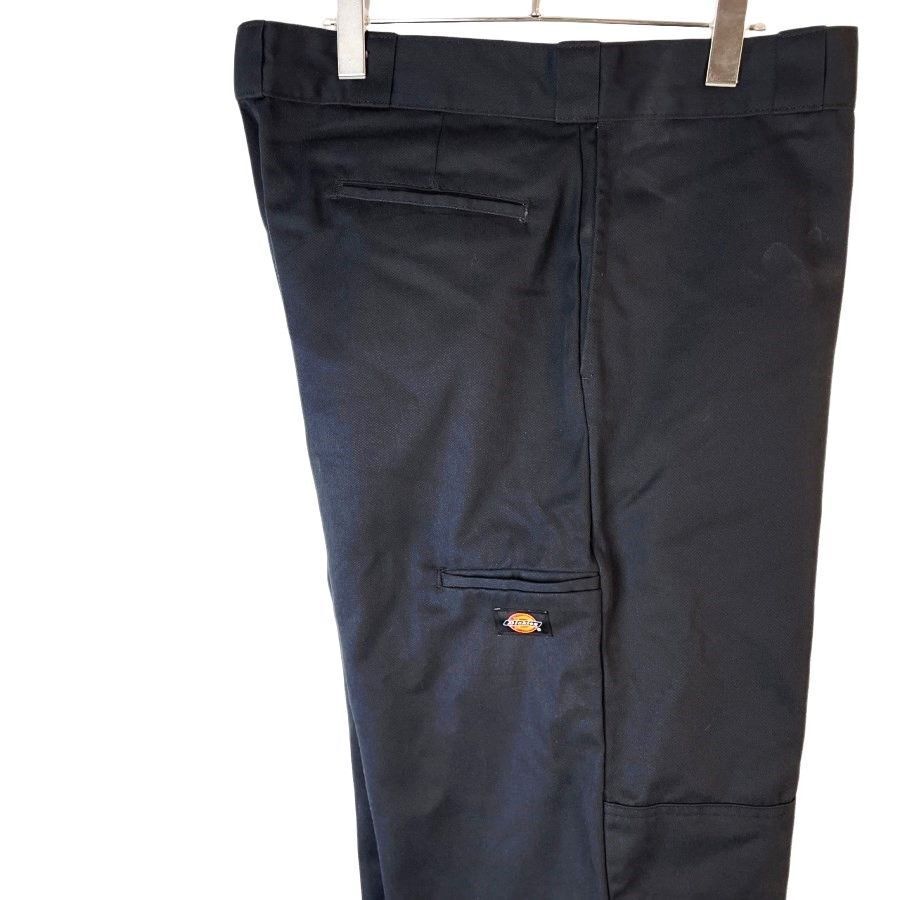 Dickiesディッキーズ85283ダブルニーワークパンツツイル生地タグワンポイント黒ブラックセルフォンポケットloosefitルーズフィット40712拍卖