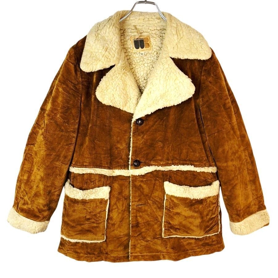 Willam Barry裏地ボアコーデュロイジャケットランチコート茶色ブラウン白オフホワイトくるみボタンy2kレトロvintageヴィンテージ40813拍卖
