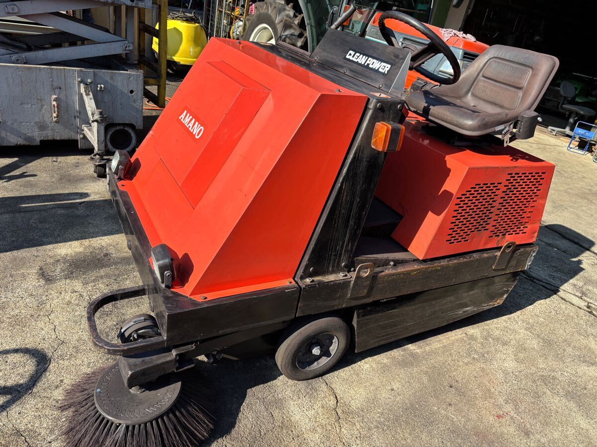宮城県発 アマノ路面清掃機 自走搭乗式(ガソリンエンジン)JN-1200V 使用786時間 清掃点検動作確認しました100キロ以内配送無料です拍卖