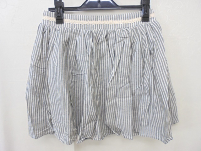 【KCM】sk5-7220470002-17■新品■【ANOTHER BRANCH/アナザーブランチ】ストライプサーキュラースカート グレー系 サイズF拍卖