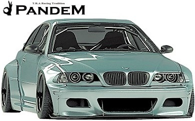 【M's】E46 BMW M3 クーペ (2000y-2006y) PANDEM フロントリップスポイラー+ステー 2点セット 3シリーズ FRP TRA京都 パンデム エアロ拍卖