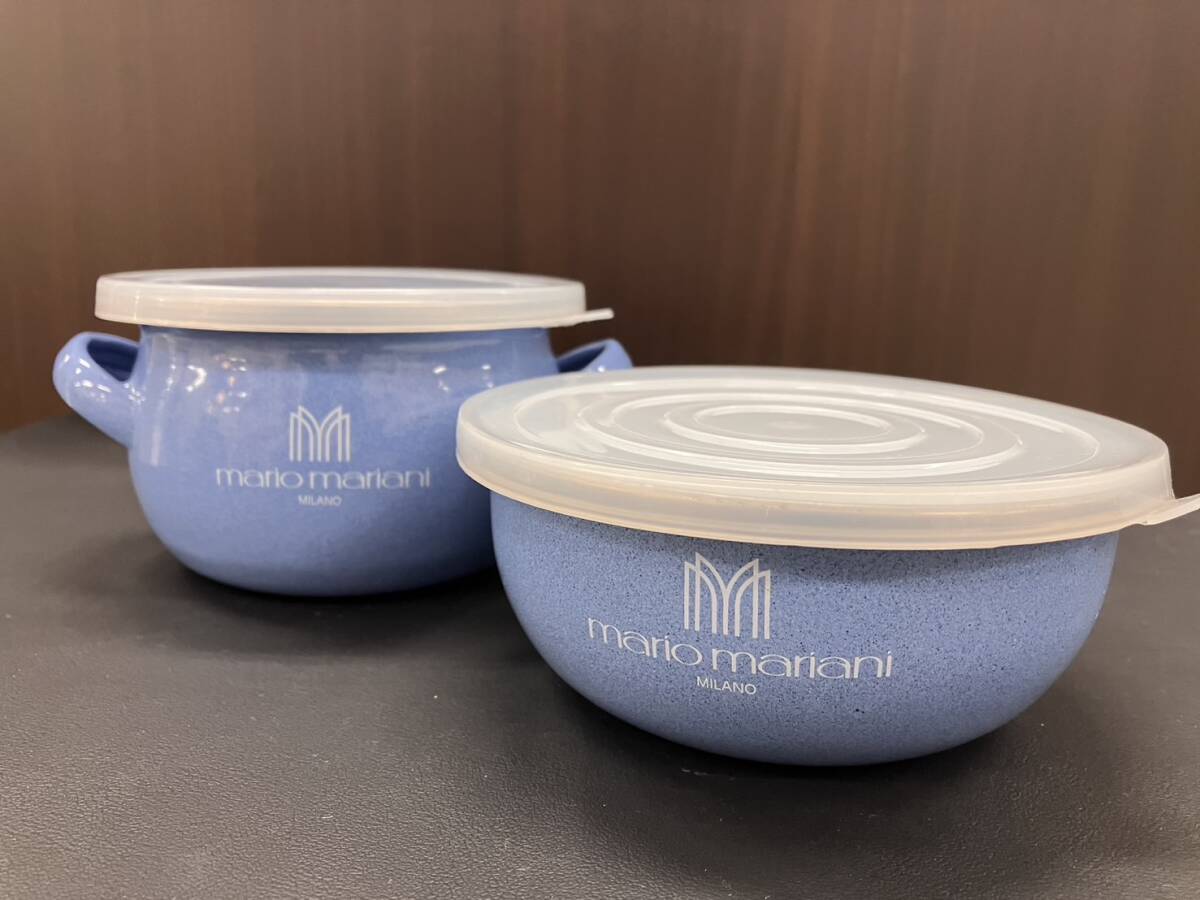 j11d103 蓋つきポット&ボール2点 mario mariani  マリオマリアーニ ほうろう 調理 保存容器 蓋付拍卖