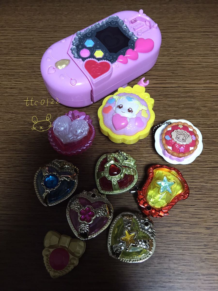 中古品 バンダイ HUGっと!プリキュア 変身タッチフォン 【プリハート ミライクリスタル 9種セット】送料660円拍卖