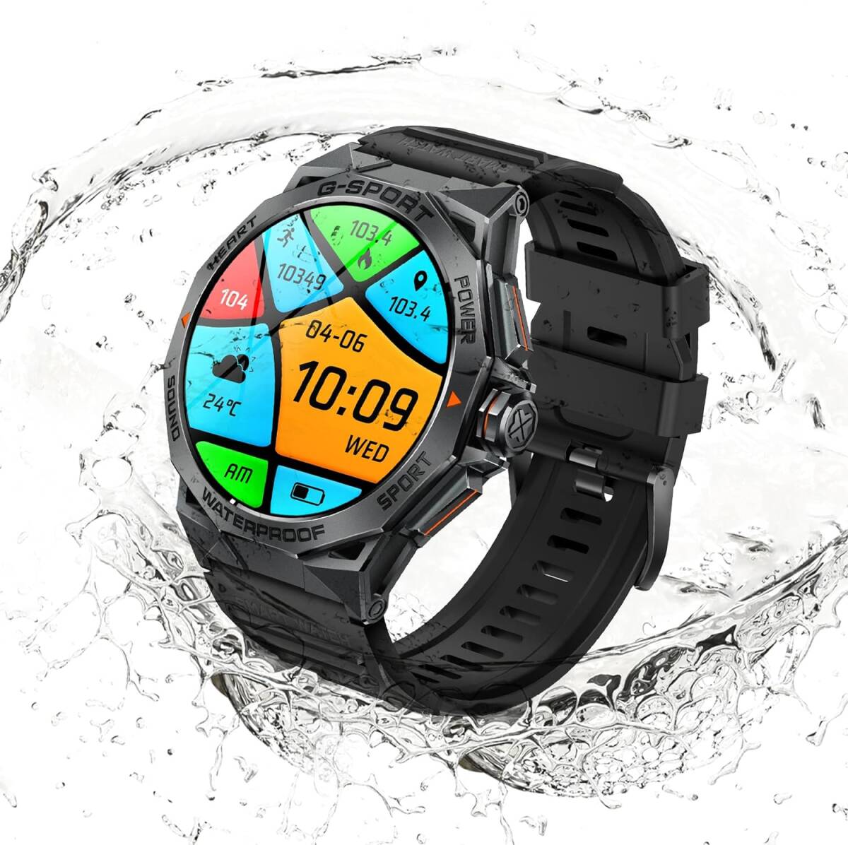 高品質 2024新登場 スマートウォッチ 最新Bluetooth5.0 通話機能 iPhone/アンドロイド対応 Smart Watch 1.43インチAMOLED大画面 400mA拍卖