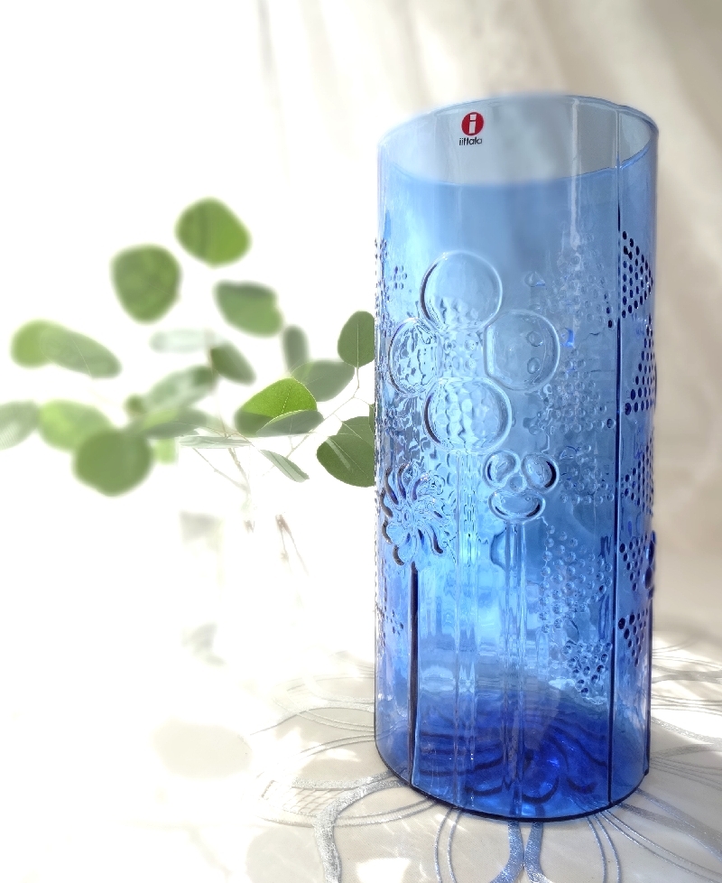 希少◆廃版色 フィンランド製 イッタラ フローラ フラワーベース ガラス ウルトラマリン Iittala vase flora 250mm 花器 花瓶 ブルー拍卖