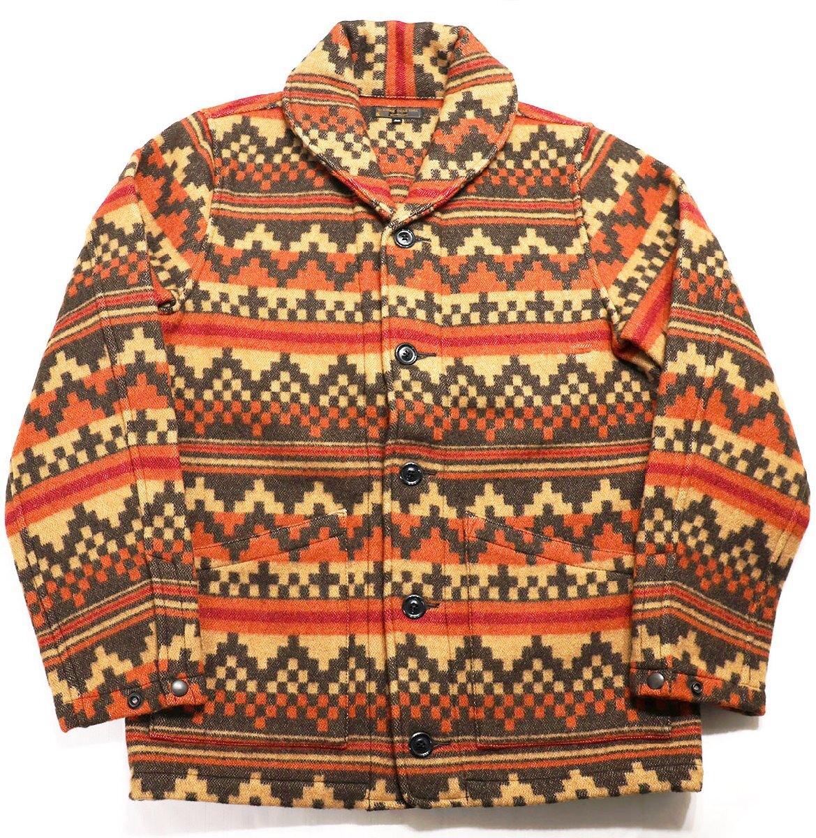 WESTRIDE (ウエストライド) ショールカラー ダブルジャガード ラグジャケット 極美品 RUG size 40(L) / ブランケット / ネイティブ拍卖