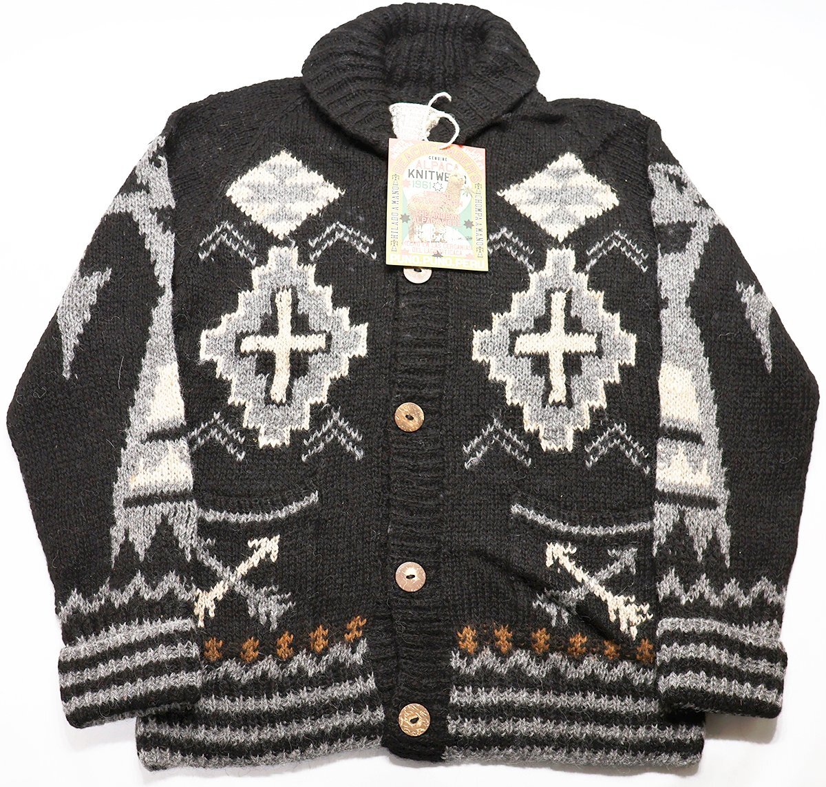 BARNSTORMERS (バーンストーマーズ) Alpaca Cardigan “MALIBU EAGLE” / アルパカ カーディガン マリブイーグル J16-02BB 未使用品 M拍卖
