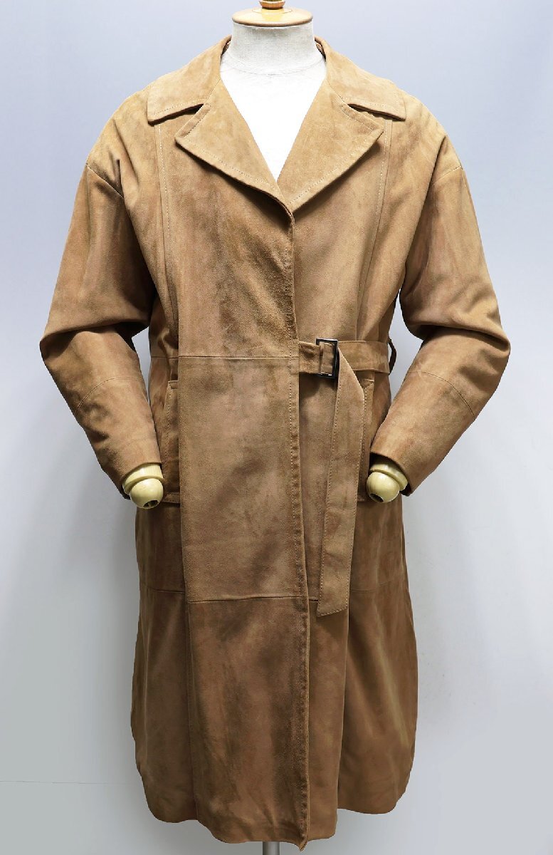EMMETI (エンメティ) GOAT SKIN SUEDE COAT / コートスキン スエードコート 美品 size 42 / 山羊革 / スウェード拍卖