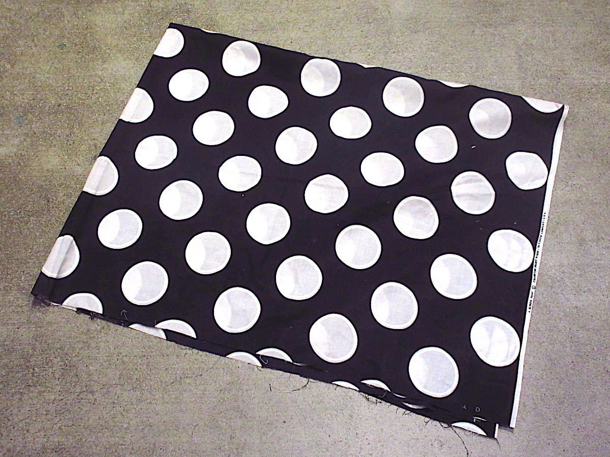 ビンテージ60's70's●ドット柄ファブリックsize約150cm × 約115cm●241116m1-fbr水玉生地布拍卖