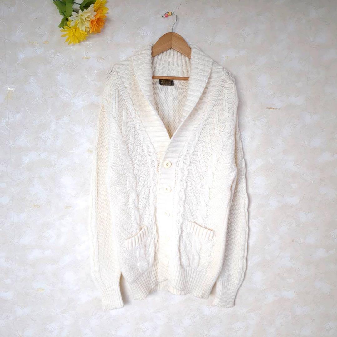 良品【L相当】JOSER MEN'S WEAR ニットカーディガン クリーム拍卖