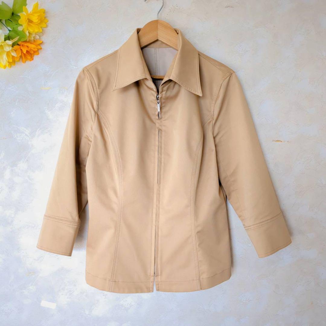 【M】ジャイロ JAYRO フェイクレザージャケット キャメル 七分袖拍卖