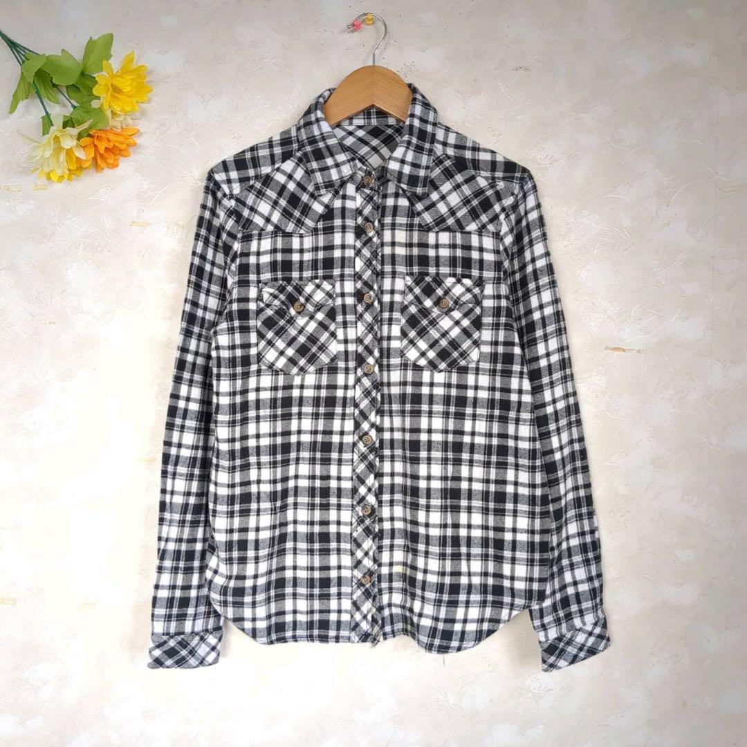 【M】プライベートポーズ Private Pause チェックシャツ 長袖拍卖