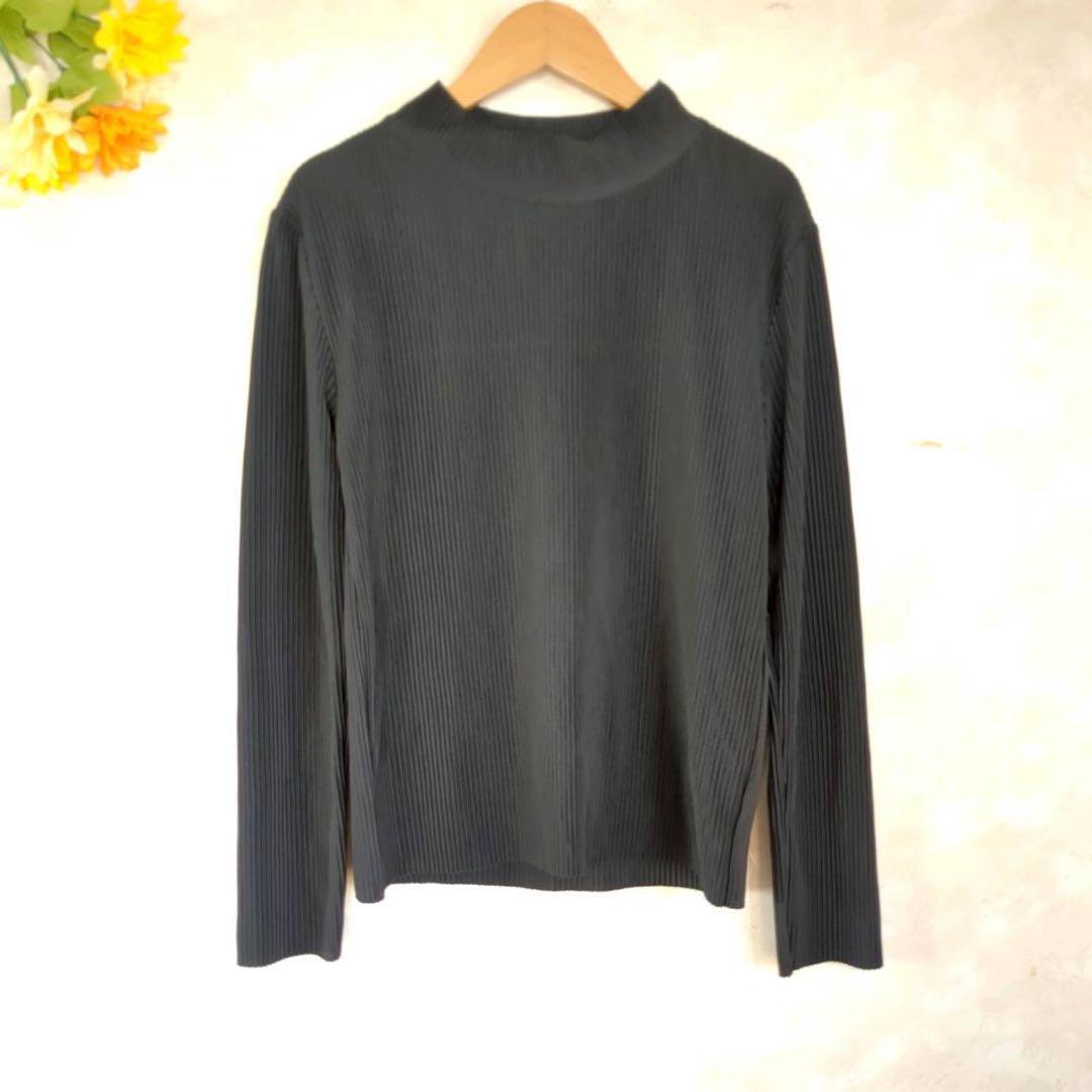 【L】ツーピンク 2PINK ハイネック ニット ブラック リブ 黒拍卖