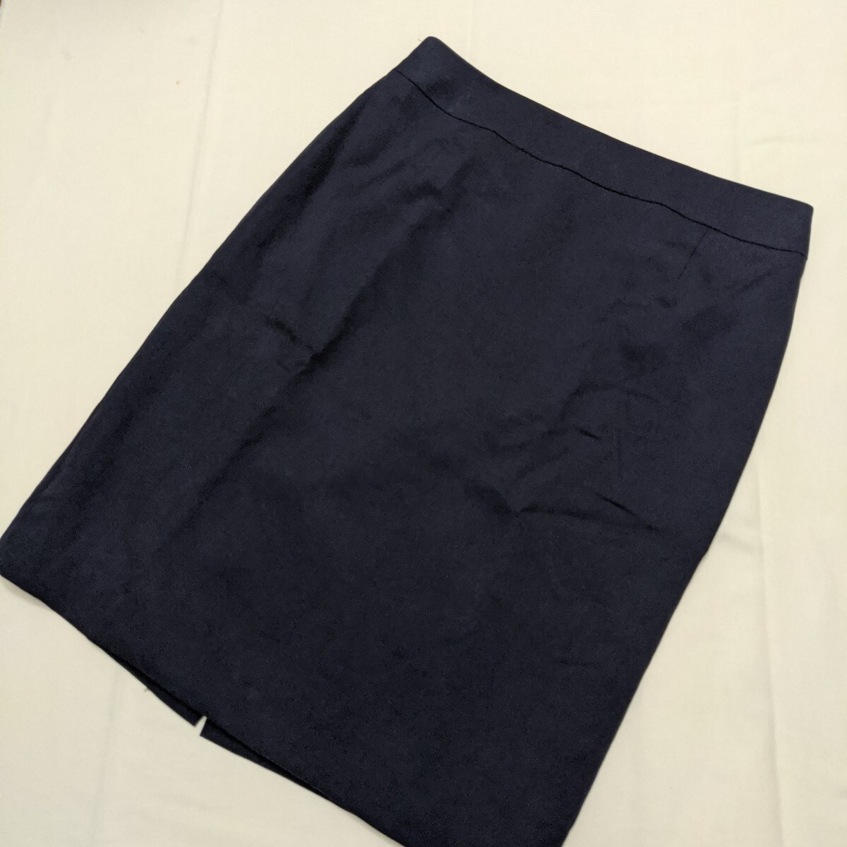 ☆FK17 訳有 n.line エヌライン フォーマル レディース 13号 膝丈 スカート 紺 濃紺 ネイビー 無地 ビジネス セレモニー NTS2510-C拍卖