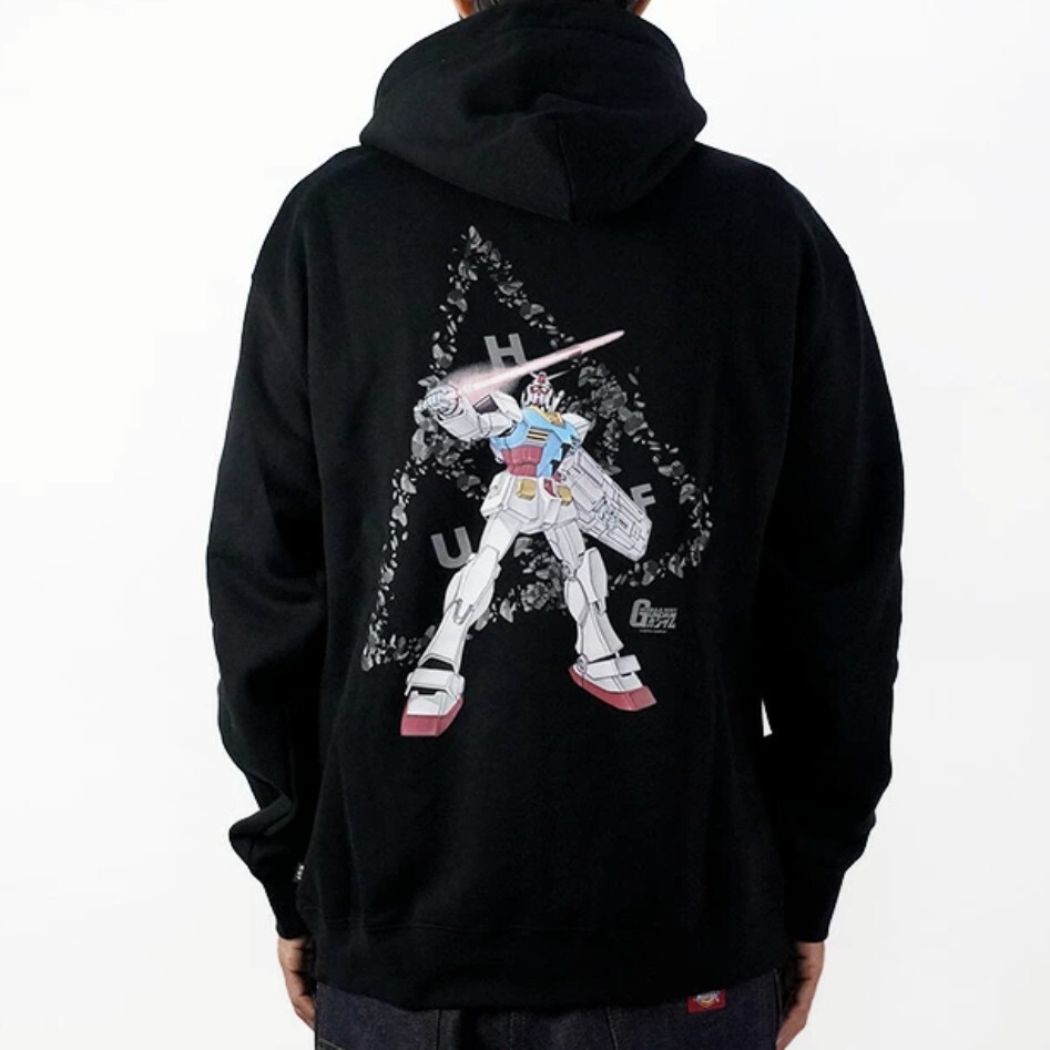 【XL】HUF X GUNDAM ハフ ガンダム コラボパーカー 裏起毛/黒拍卖