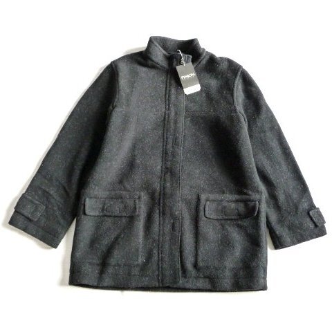 新品 pinion 軽量 軽い ハイネック ハーフコート レディース 黒 L 11号 厚手フリース ジャケット 拍卖