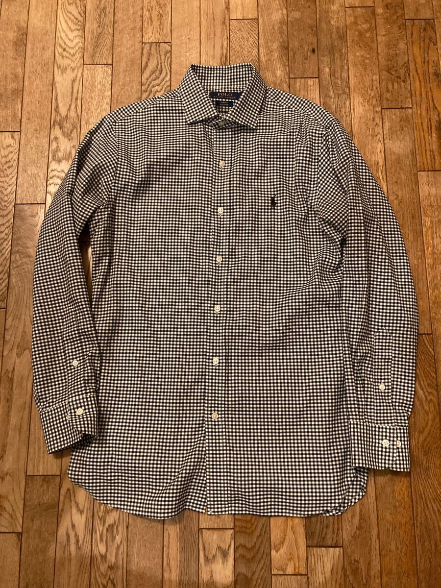 POLO RALPH LAUREN ギンガムチェック 黒白 EASY CARE ポロ ラルフローレン拍卖