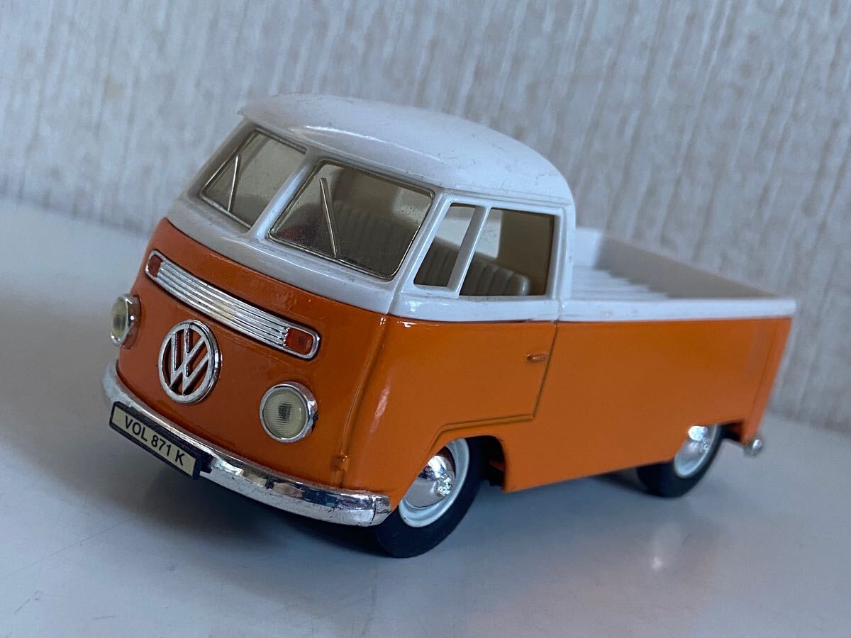 1/34 フォルクスワーゲン ワーゲンバス タイプ2 レイトバス volkswargen TYPEⅡ プルバックカー ピックアップ トラック オレンジ ホワイト拍卖