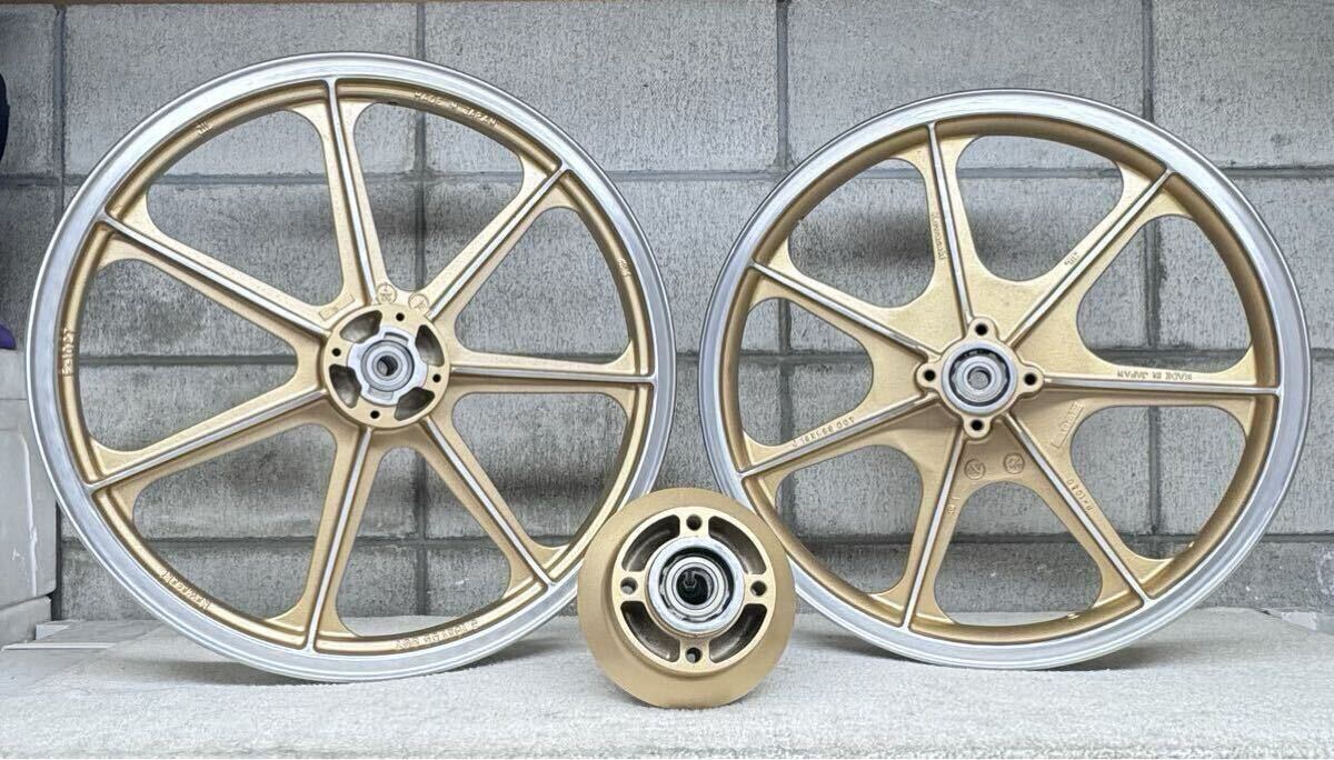 再生ホイール!早い者勝ち一点限り Z250FT専用 送料無料 前後ホイール 塗装後未使用 ベアリング交換費用込 kawasaki フレ無し 純正ホイール拍卖