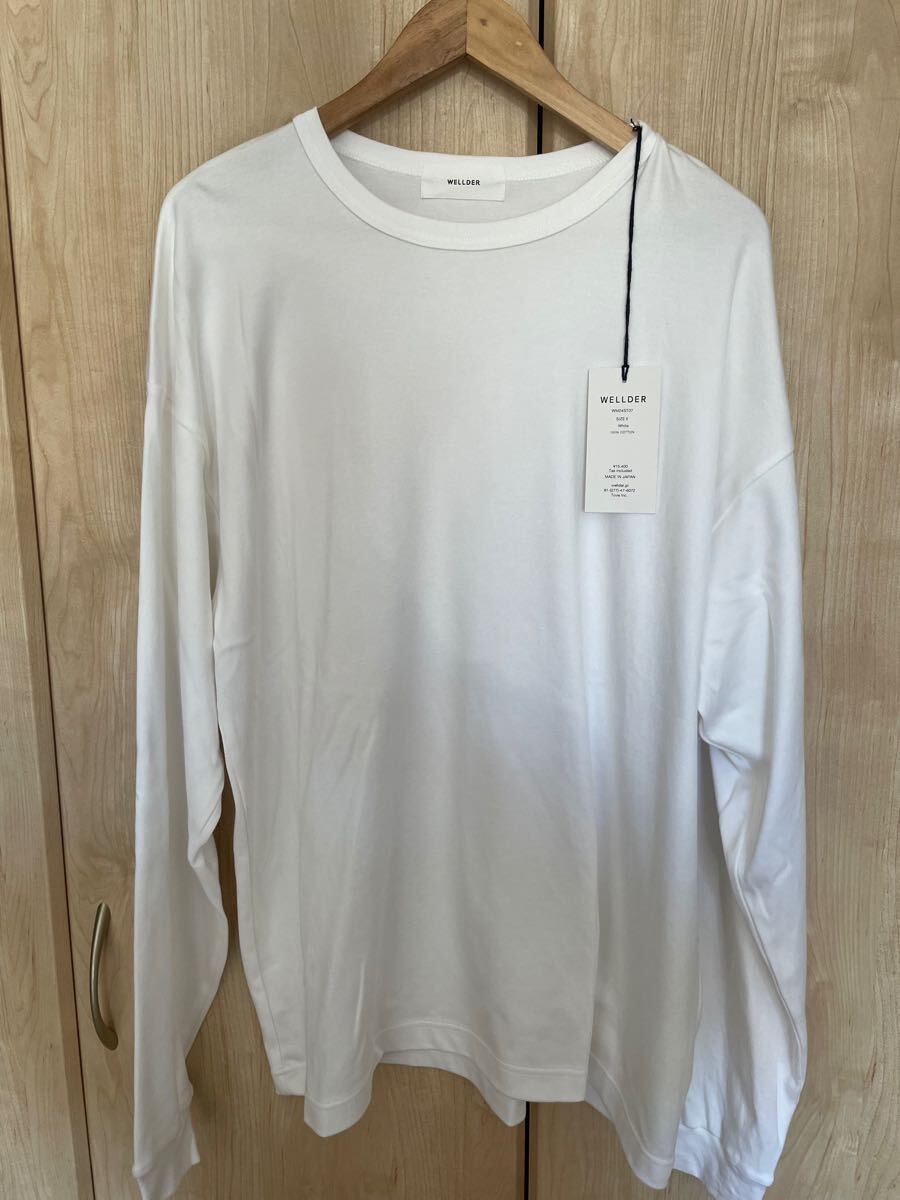 ★新品未使用 WELLDER 長袖Tシャツ ロンT ホワイト 白 無地 上質コットン★拍卖
