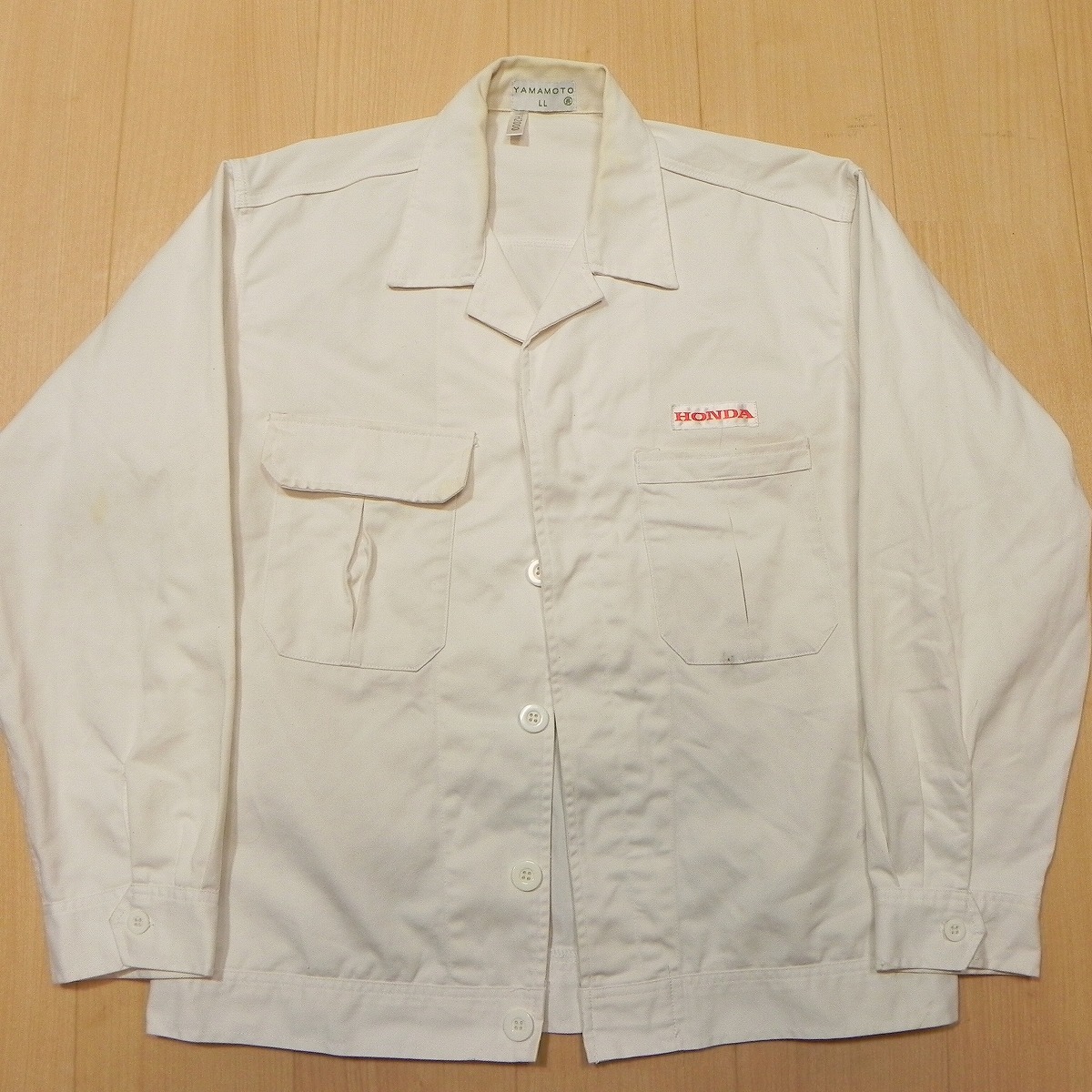 HONDA ホンダ ★ 古着 白 ワークジャケット サイズ LL ★ 作業服 作業着 即決 ★h拍卖
