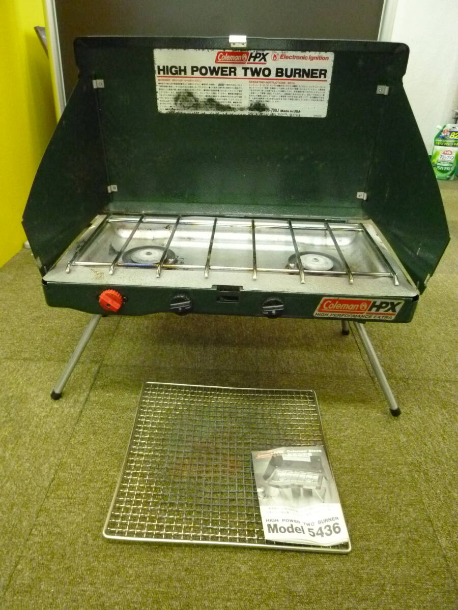 中古 コールマン HIGH POWER TWO BURNER MODEL5436 【R-60】送料無料(北海道・沖縄・離島・佐川急便中継料金がかかる地域は除く)拍卖