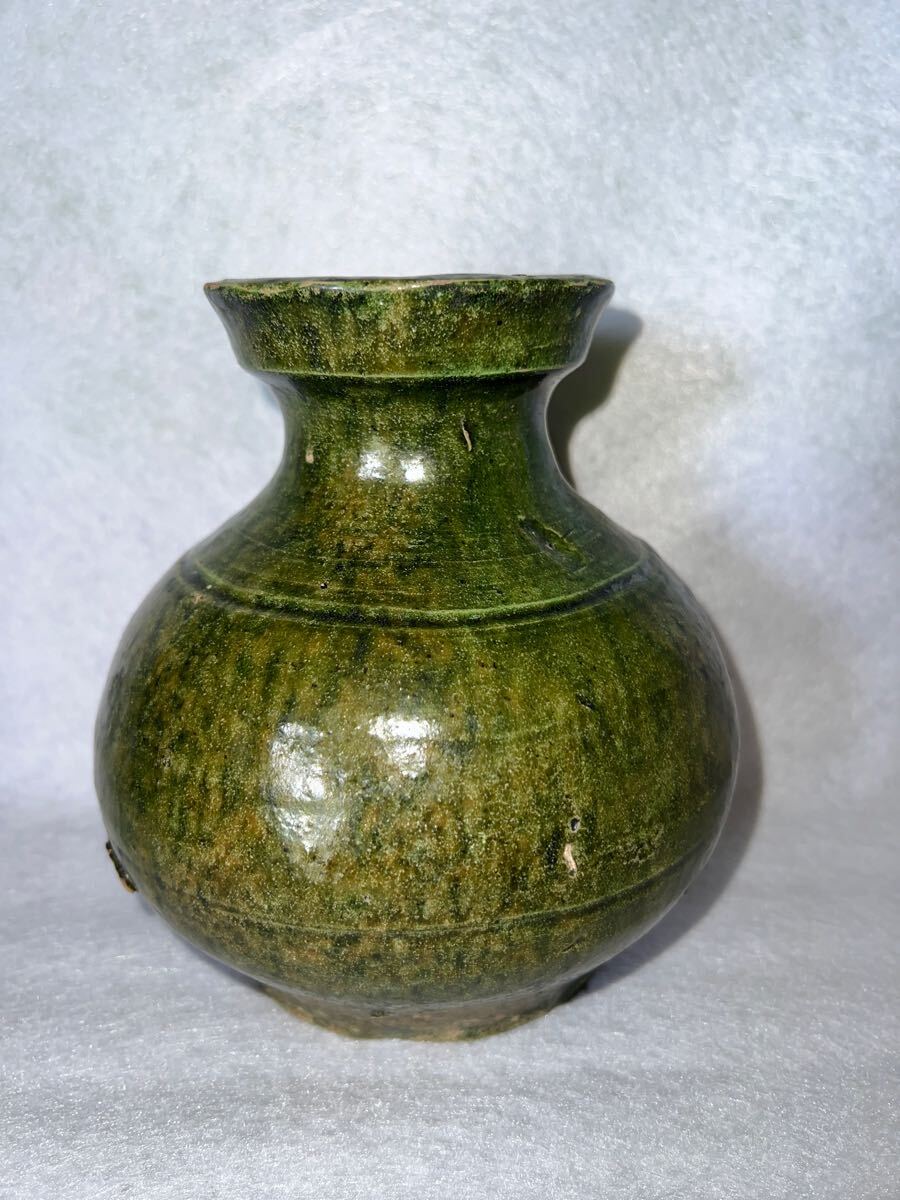 唐物 中国古董 古美術代釉小罐 髙さ:15.5cm 幅さ:14.5cm拍卖