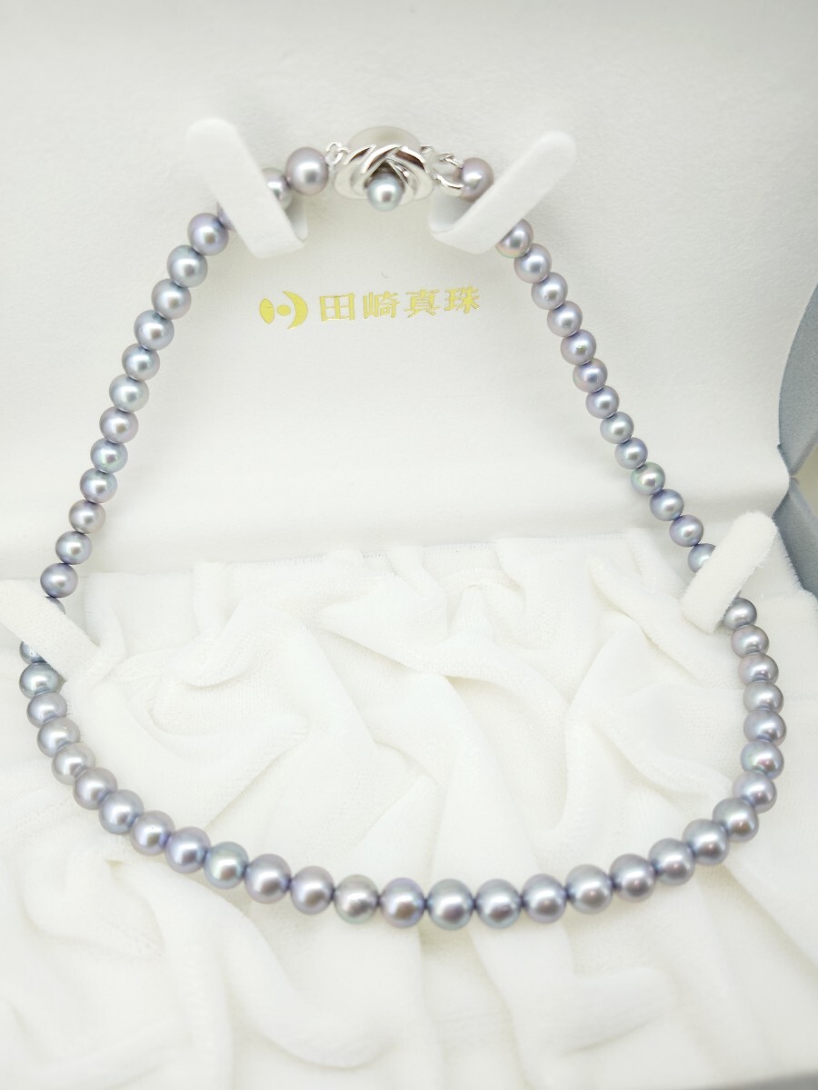 TASAKI 田崎 アコヤ BLUE 真珠 パール ネックレス シルバー拍卖