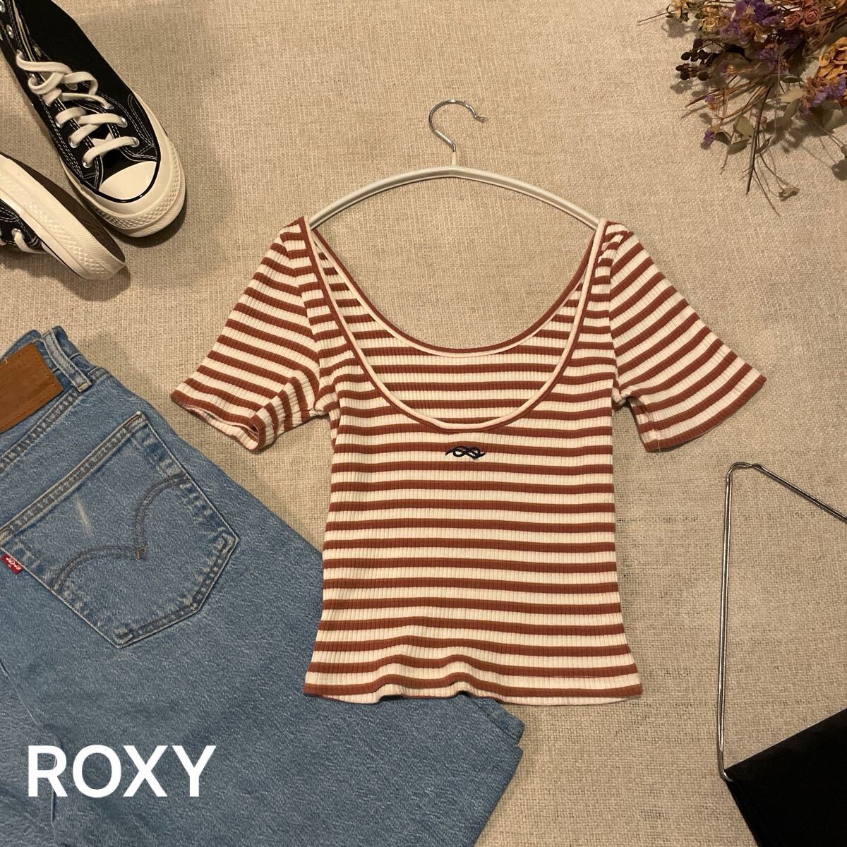 ROXY Tシャツ ボーダー 半袖 カットソー ヘイリービーバー シスターコレクション ケリアモニーツ 限定 レディースSサイズ 美品拍卖
