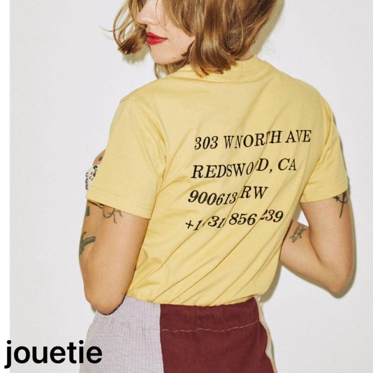 ジュエティ  Tシャツ 刺繍 チビT カットソー レディースMサイズ 美品 jouetie AMIAYA 半袖  エンブロイダリーロゴフィットTシャツ拍卖