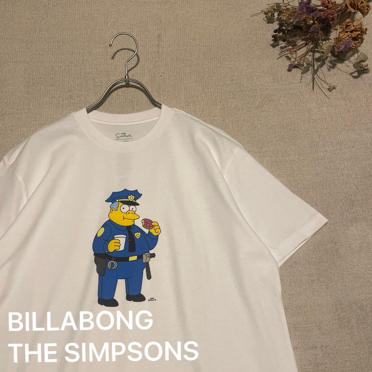 ビラボン シンプソンズ Tシャツ コラボ 限定 半袖 カットソー トップス メンズSサイズ 未使用 美品 クランシーウィガム 警察官拍卖