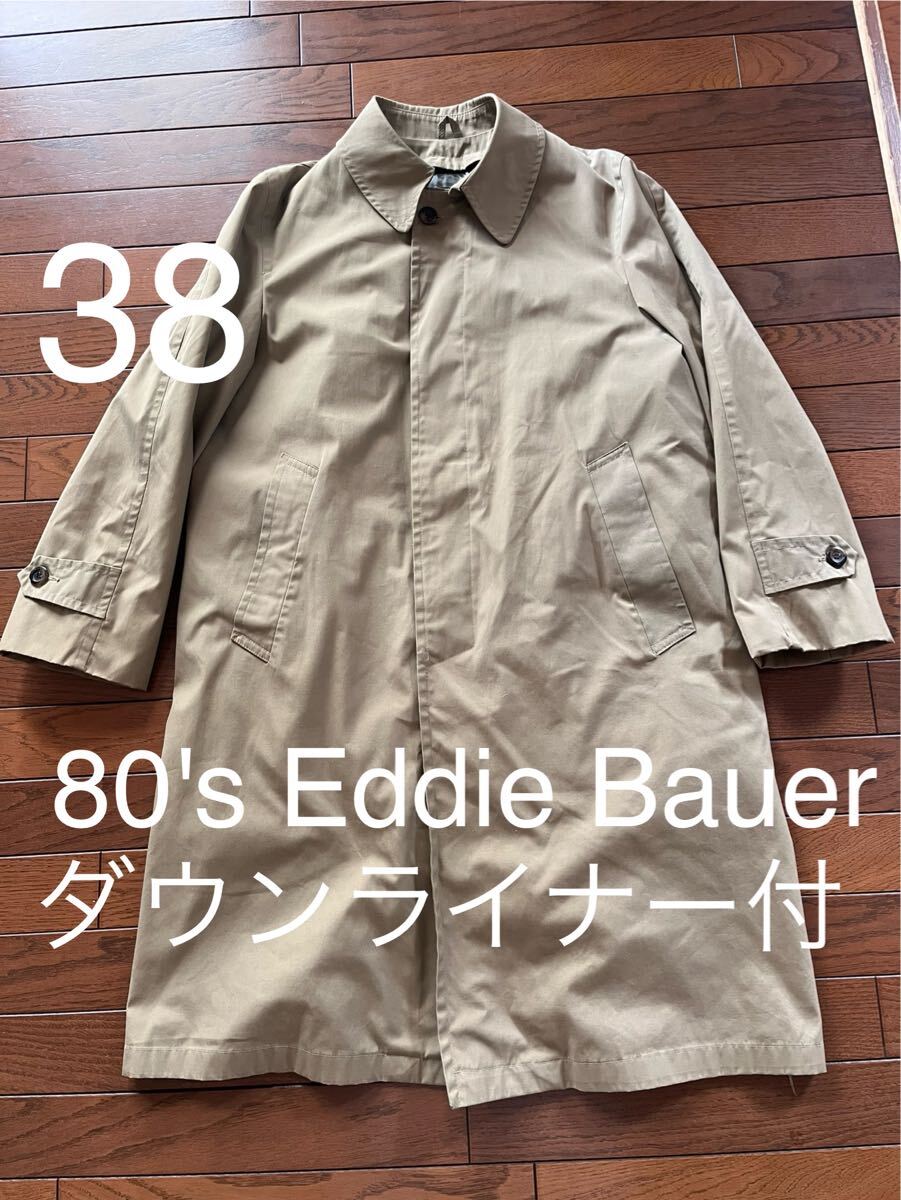 80's Eddie Bauer ステンカラーコート ヴィンテージ 黒タグ エディーバウアー 拍卖