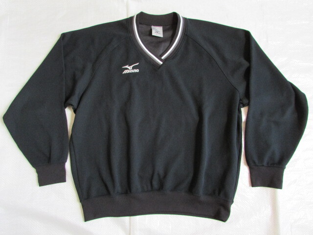 メンズ Mサイズ USED品 ミズノ 長袖 トレーナー セーター Vネック ウオーム ジャケット ブラック系 167~173cm MIZUNO拍卖