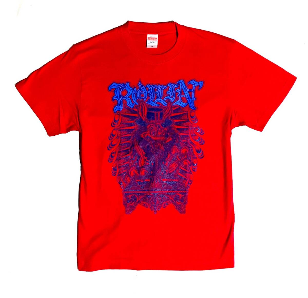 新品Tシャツ【ROLLIN’/コヨーテ】サイズM/レッド/ROCK/TATTOO拍卖