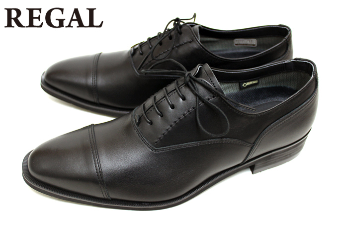 【新品】20%OFF☆ REGAL リーガル 35HR BB 【雨の日も安心】 GORE-TEX ストレートチップ 本革 ビジネスシューズ ブラック☆24.5cm拍卖