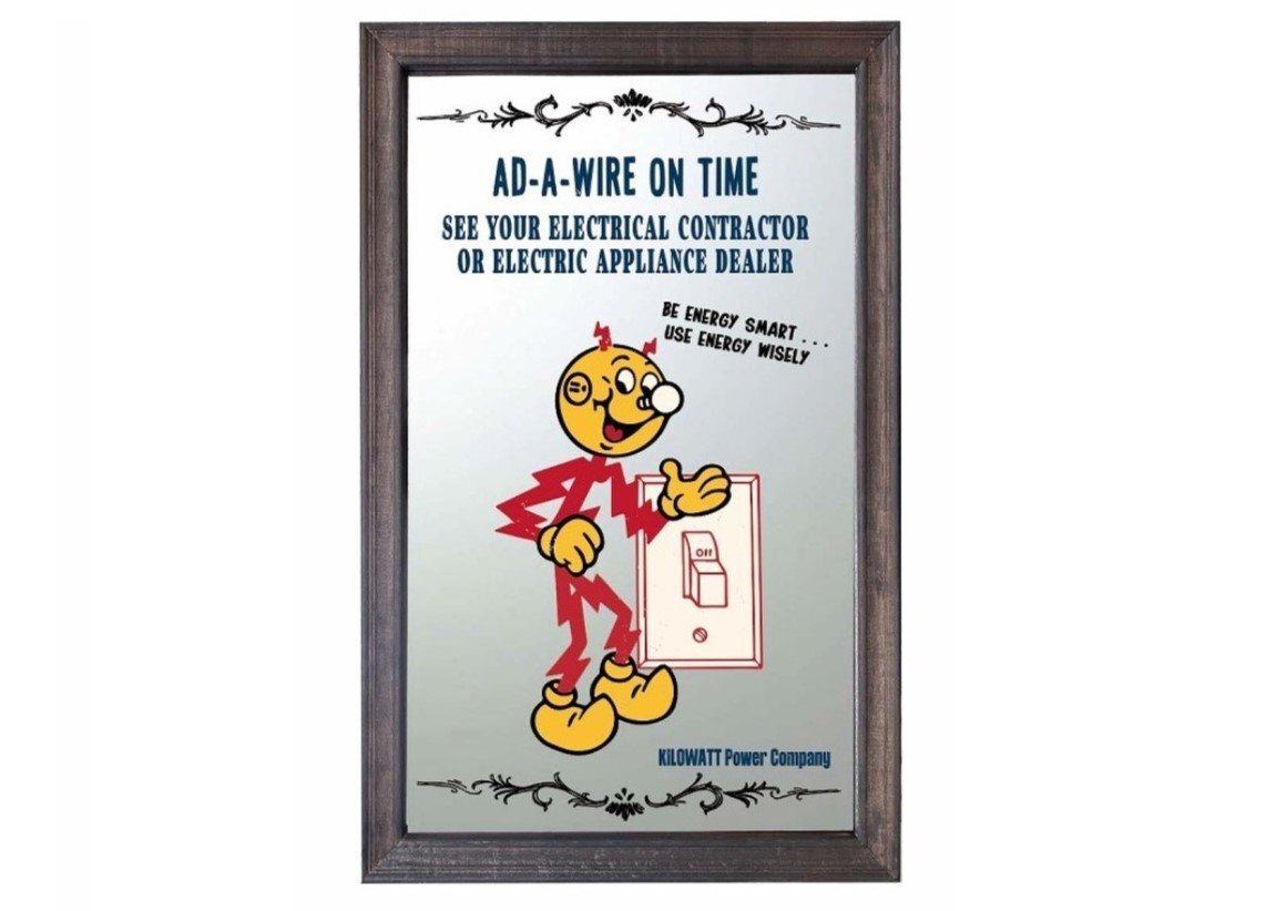 【REDDY KILOWATT・レディキロワット】※《ウッド パブミラー/縦型》 品番FEPC2 アメリカン雑貨 ヴィンテージ拍卖