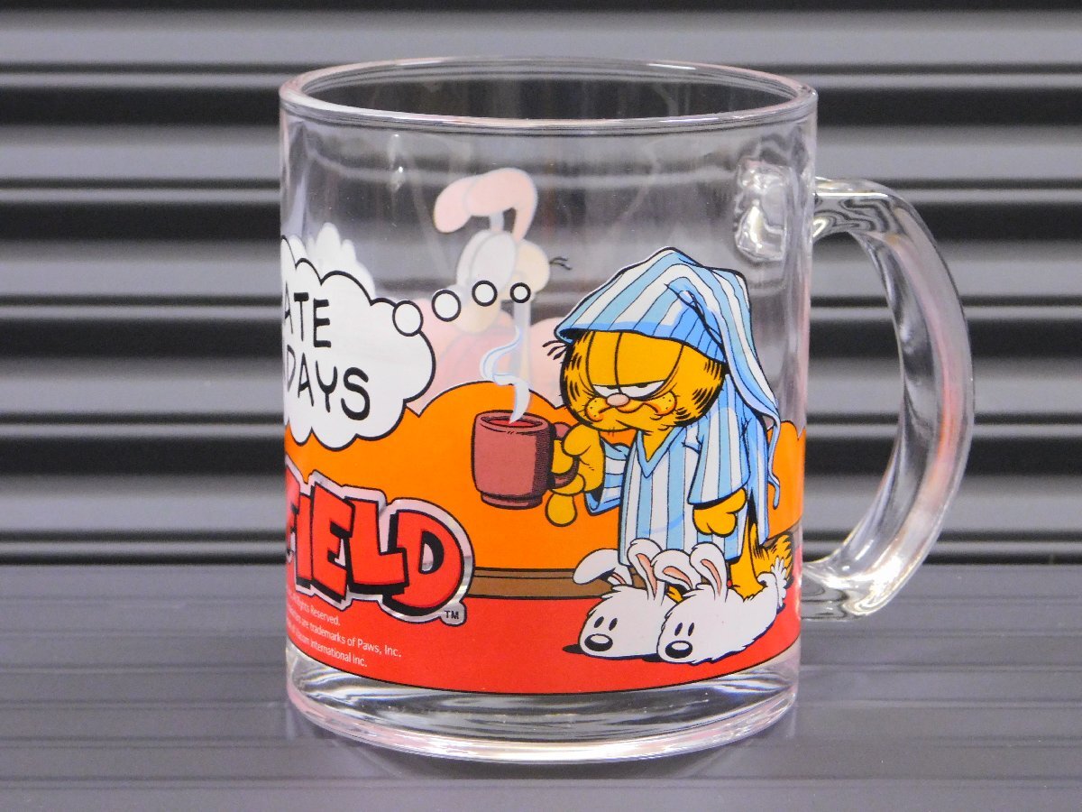 【GARFIELD・ガーフィールド】※《GLASS MUG/グラスマグ》 アメリカン雑貨 アンカーホッキング 現行商品 ①拍卖